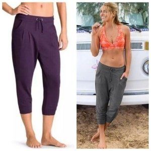 Athleta Sahaja Hi Rise Capri Pants Womens XS Purple Drawstring Loungewear Jogger